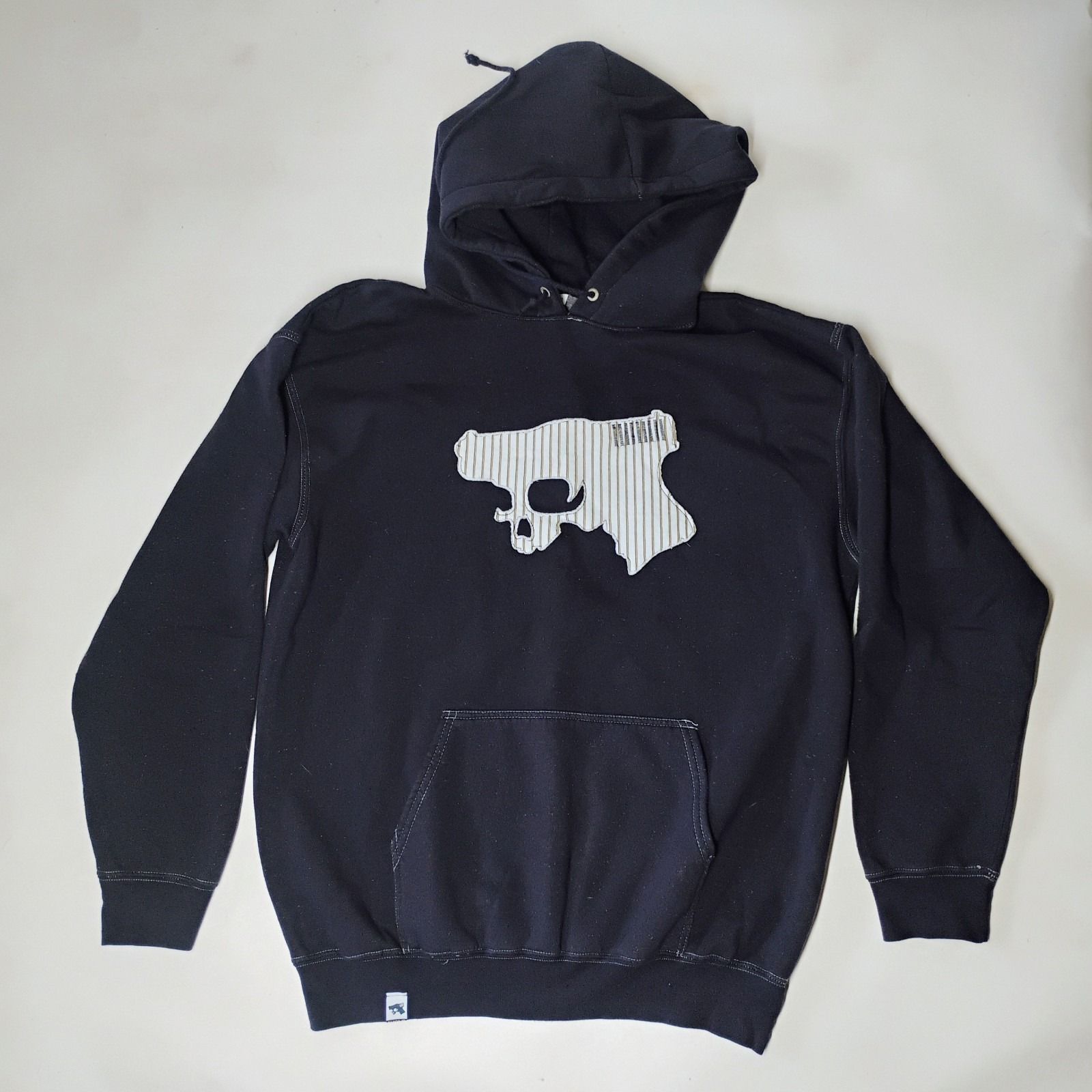 Wolf & Pack Blue Speckled Hoodie Size L Vtg Early 2000's Y2k Streetwear Grunge